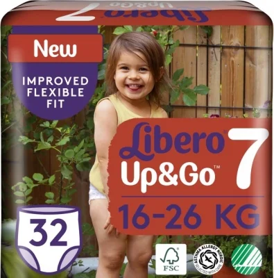 Підгузники-трусики Libero (Ліберо) Up&Go 7 (16-26кг), 32 шт.