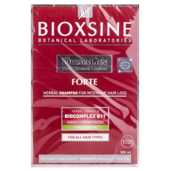 Шампунь Биоксин ДермаДжен Форте (Bioxsine DermaGen Forte) против интенсивного выпадения волос, 300 мл