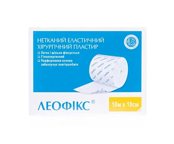 Пластир Леофікс еластичний, хірургічний, на паперовій основі розмір 10 м х 10 см, 1 шт.