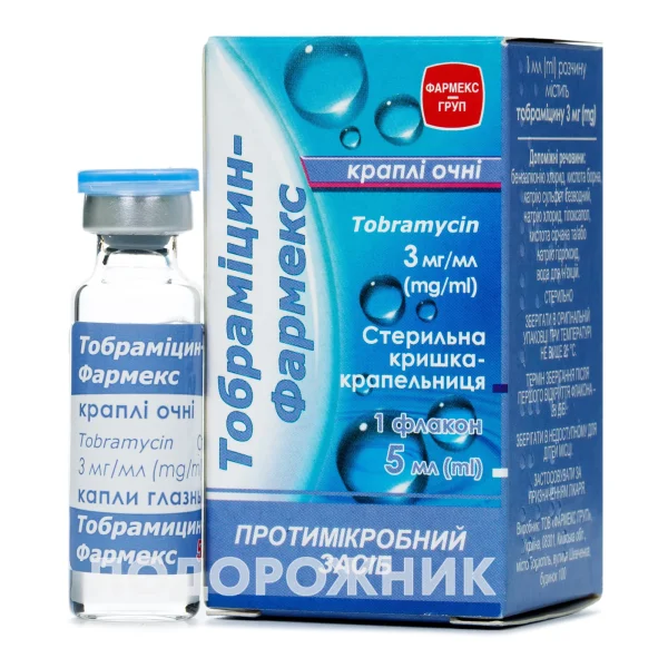Тобрамицин-Фармекс капли для глаз, 3 мг/мл, 5 мл.