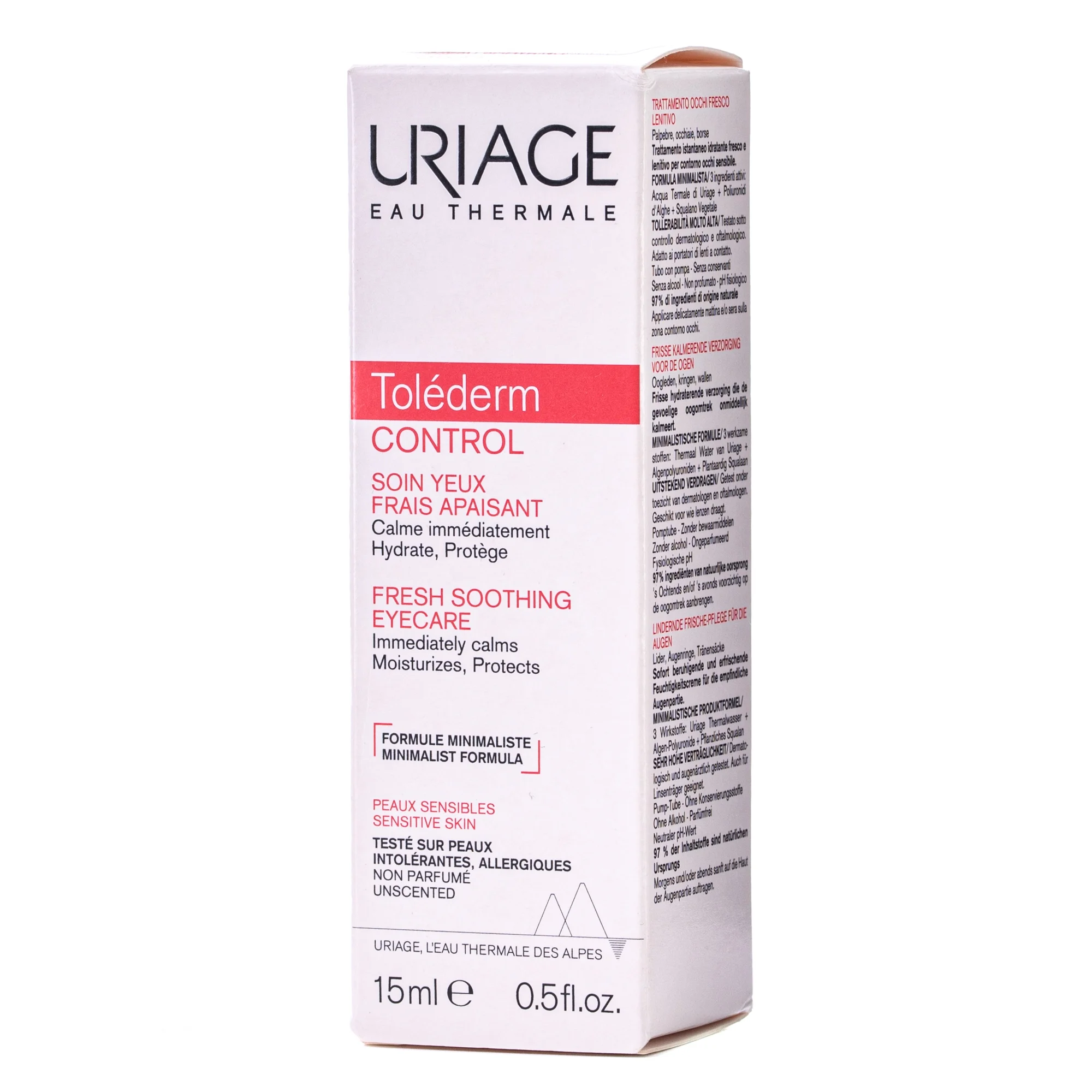 Засіб для контуру очей Uriage (Урьяж) Tolederm Control заспокійливий освіжаючий, 15 мл