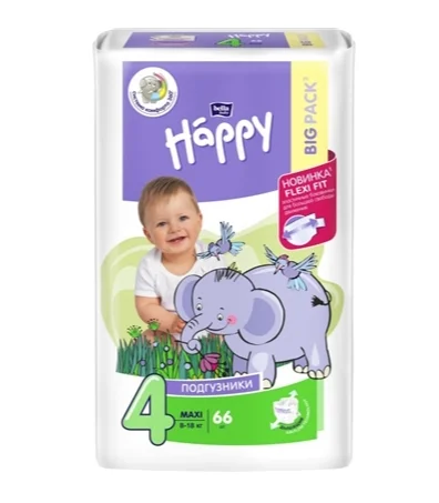 Підгузники для дітей Бела Хепі (Bella Happy) максі 4 (18 кг), 66 шт.