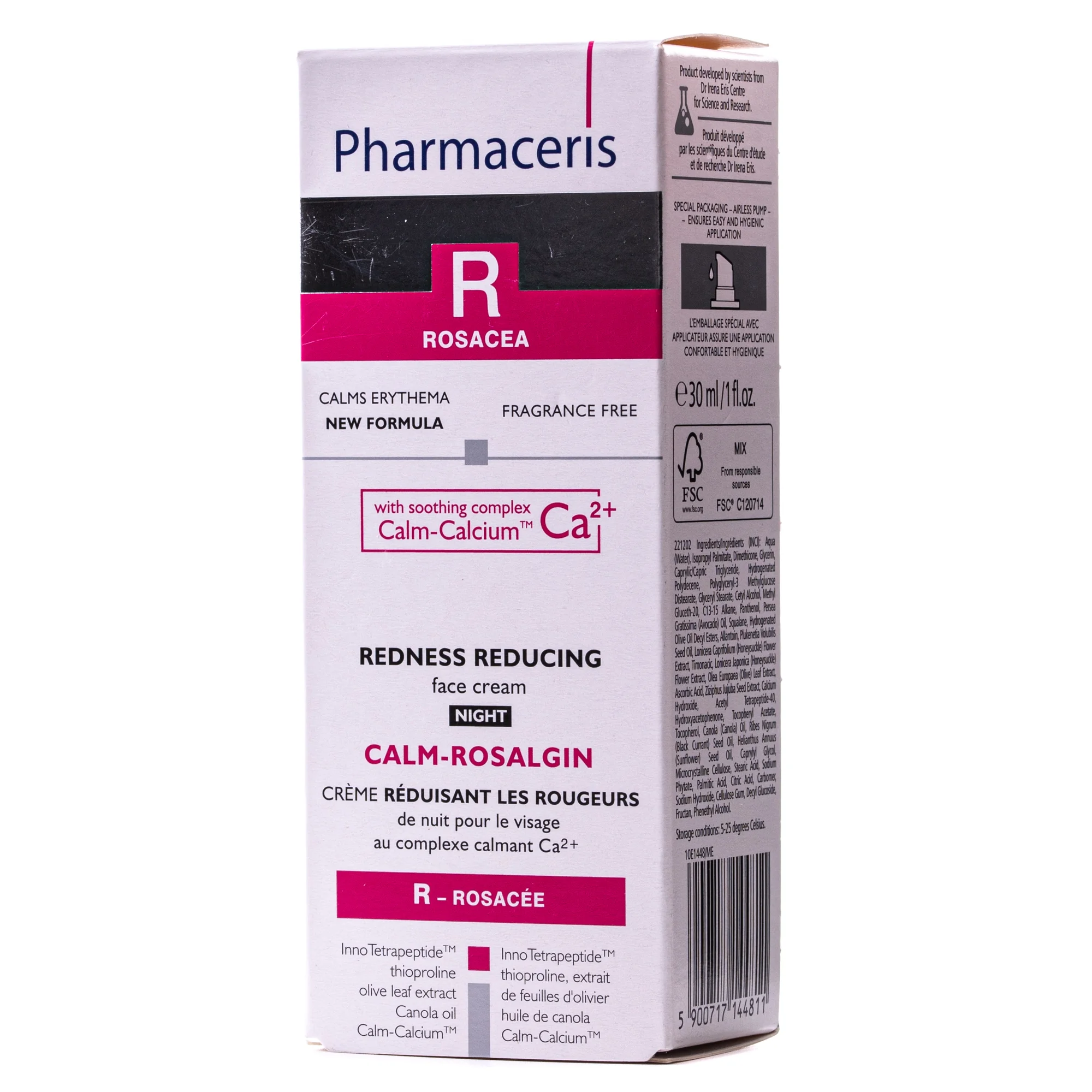 Крем для обличчя Pharmaceris (Фармацеріс) Calm-Rosalgin нічний для заспокоєння почервонінь, 30 мл