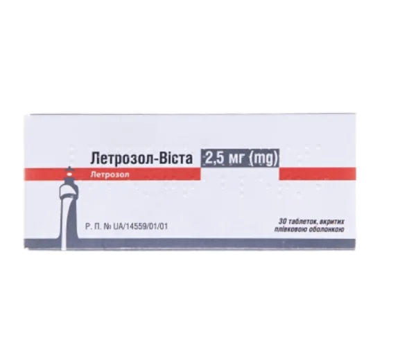 Летрозол-Виста таблетки по 2,5 мг, 30 шт.