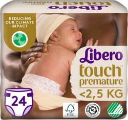 Підгузники Ліберо Тач Пре-матур ( Libero Touch Premature) від 0 до 2.5 кг, 24 шт.