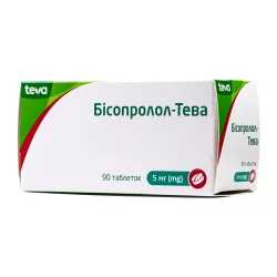 Бисопролол-Тева таблетки по 5 мг, 90 шт.