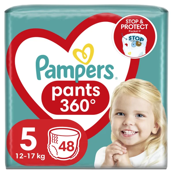 Підгузники-трусики Памперс Пантс 5 (Pampers Pants) (12-17кг), 48 шт.
