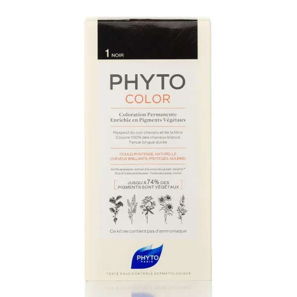 Крем-фарба для волосся Фіто (Phyto) Фітоколор тон 1 чорний (Р10016)