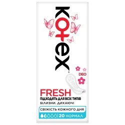 Прокладки Котекс Нормал Део щоденні (Kotex Normal Deo), 20 шт.