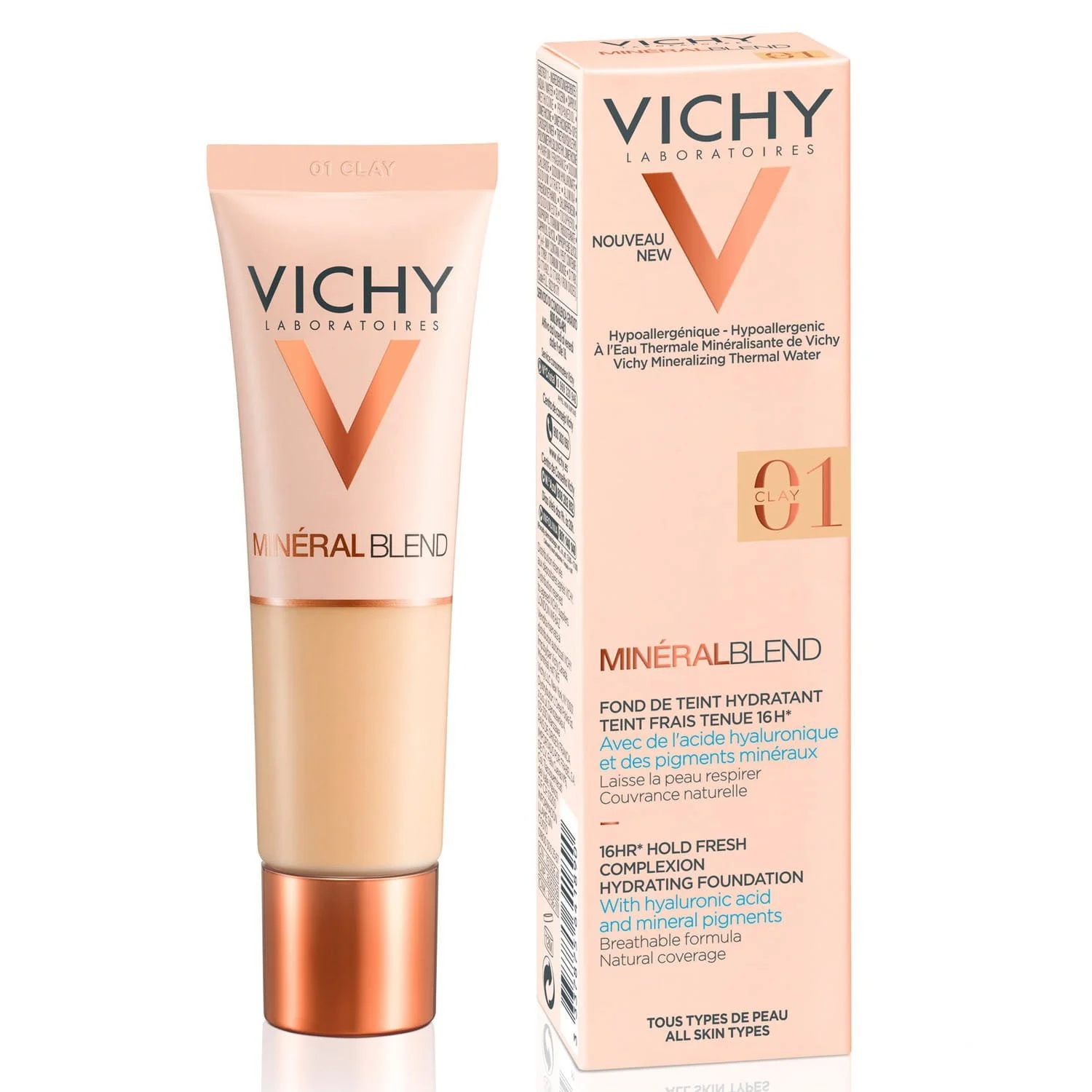Зволожувальний тональний крем Vichy (Віши) Mineralblend відтінок 01, 30 мл