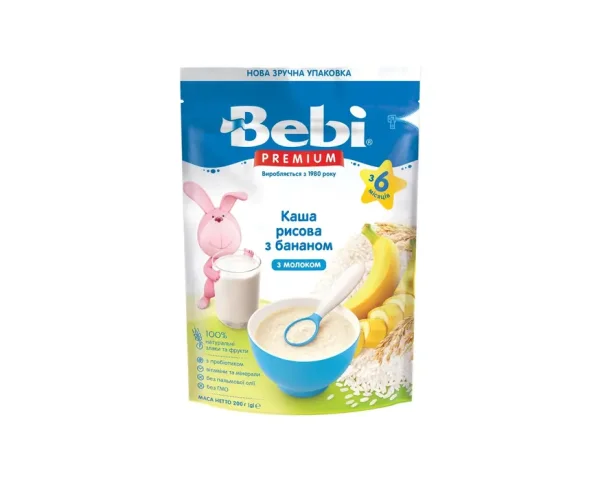 Молочная каша Bebi Premium (Беби Премиум) рисовая с бананом, 250 г