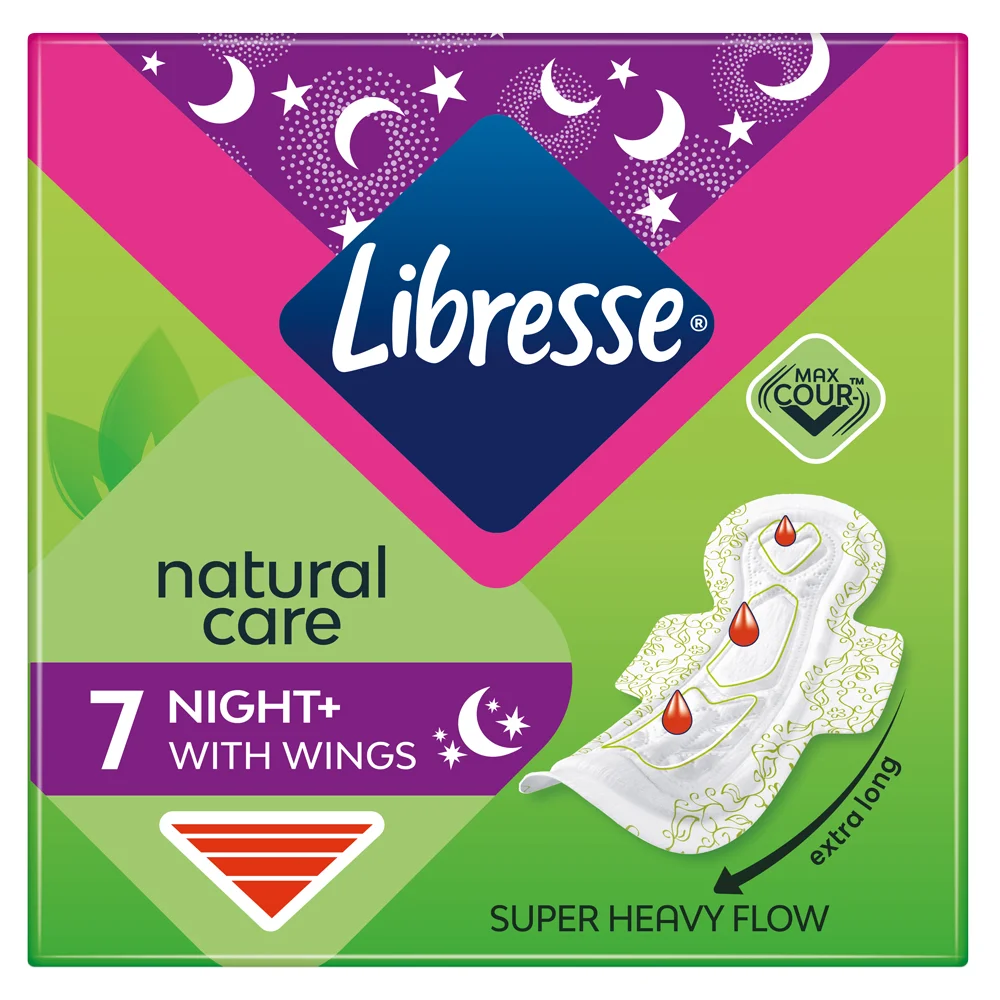 Прокладки Libresse (Лібресс) Natural Care Maxi Night, 7 шт.