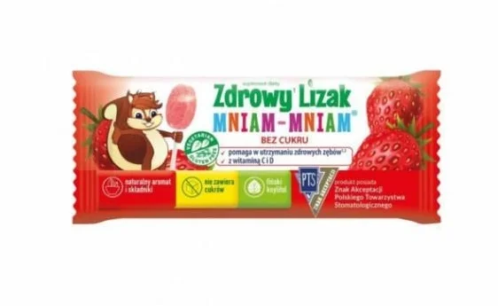 Цукерки Здоровий Лізак (Zdrowy lizak) зі смаком полуниці, по 6 г, 1 шт.