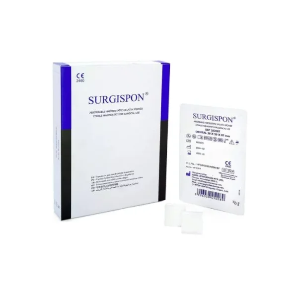 Губка Сургиспон (Surgispon) гемостатическая стоматологическая, 20 х 20 х 0,7 мм