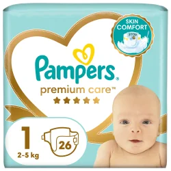 Підгузники Pampers Premium Care New Born (Памперс Преміум Нюборн) 1 (2-5 кг), 26 шт.