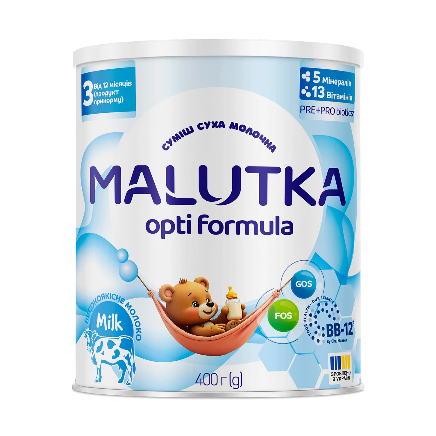 Суміш суха молочна Малютка Opti Formula 3 для харчування дітей з 12 місяців, 400 г