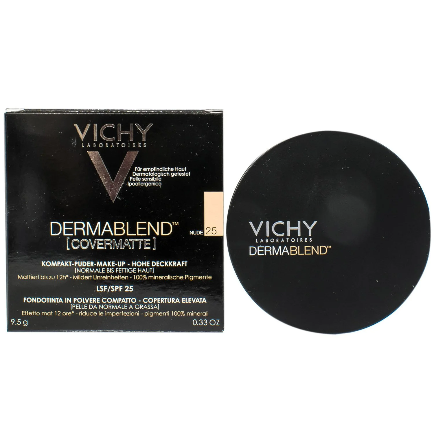 Пудра для обличчя Vichy (Віши) Dermablend Covermate корегуюча з матуючим ефектом, відтінок 25, 9,5 г