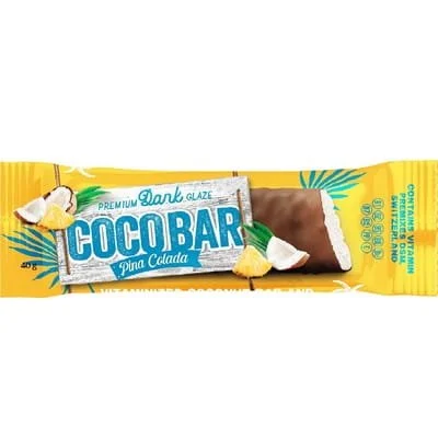 Батончик Коко Бар (Coco Bar) кокосовий з ароматом Піна колади (Pina colada) у шоколадній глазурі, 40 г