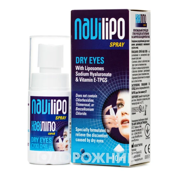 Наві ліпо сухі очі спрей для відновлення мікросередовища ока флакон, 10 мл