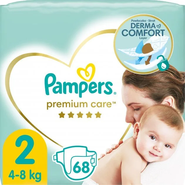 Підгузники Памперс Преміум 2 (Pampers Premium Care), від 4 до 8 кг, 68 шт.