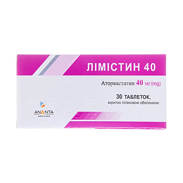 Лімістин таблетки по 40 мг, 30 шт.