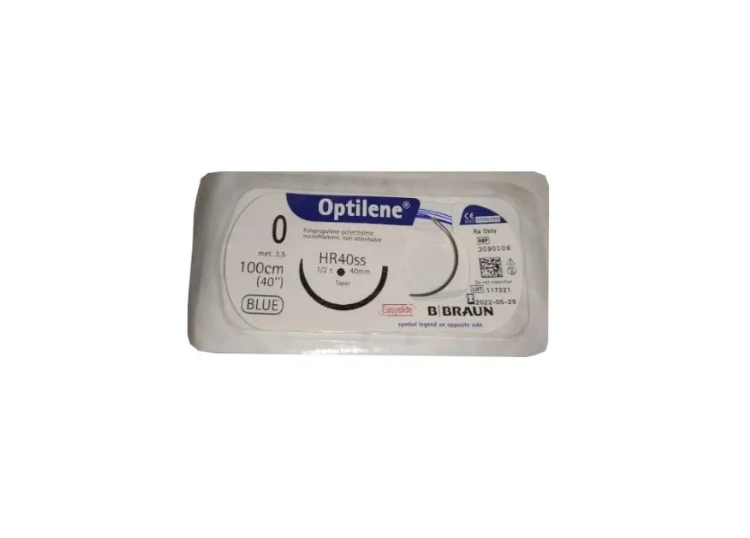 Шовний матеріал Optilene (Оптілен) 1 колюча голка 100 см HR40S, 1 шт.