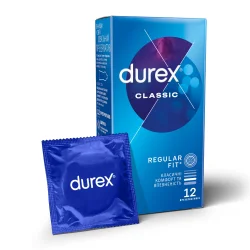 Презервативи латексні з силіконовою змазкою Durex Сlassic (класичні), 12 шт.