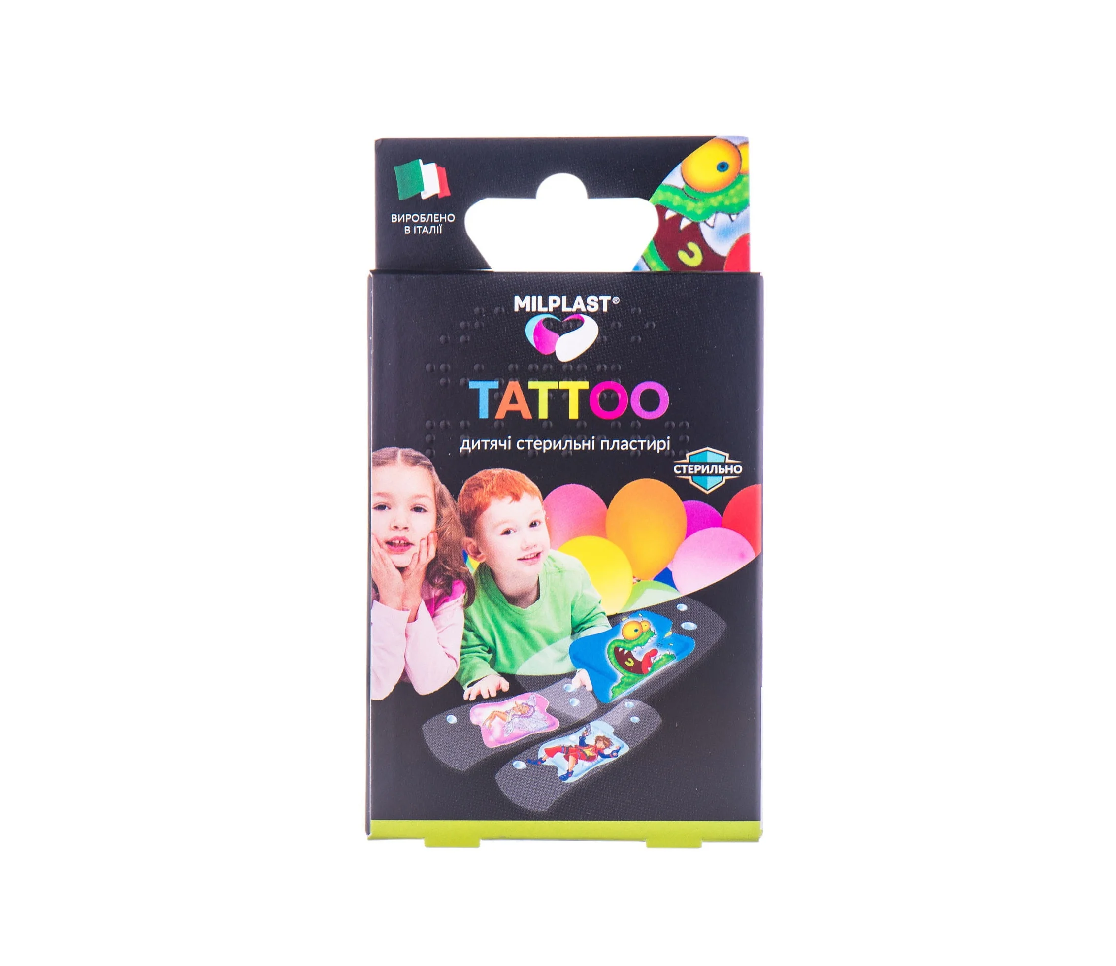 Набір пластирів Milplast (Мілпласт) Tattoo для дітей, 16 шт.