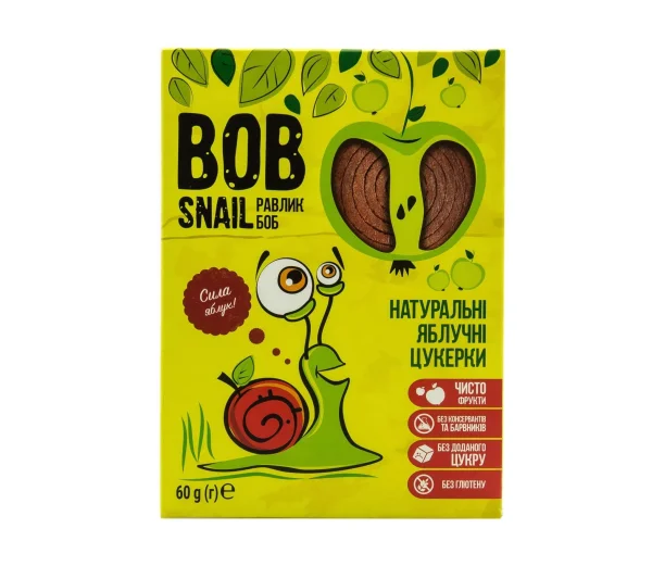 Цукерки Bob Snail (Равлик Боб) яблуко, 60 г