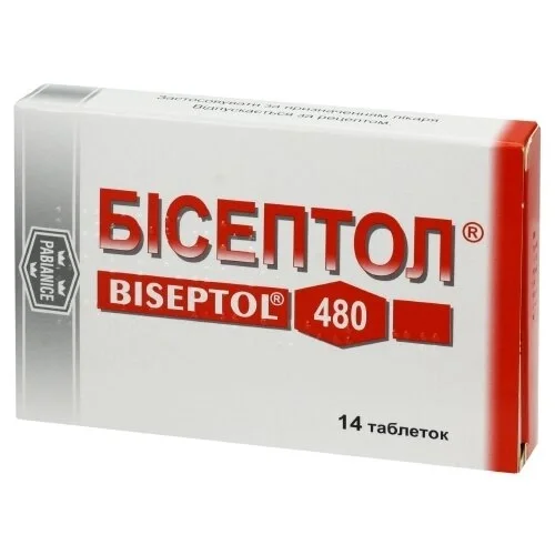 Бісептол таблетки по 480 мг, 14 шт.