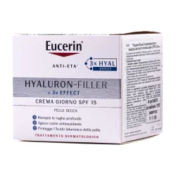 Денний крем проти зморшок Eucerin (Юцерин) Hyaluron-Filler для сухої та чутливої шкіри з SPF 15, 50 мл