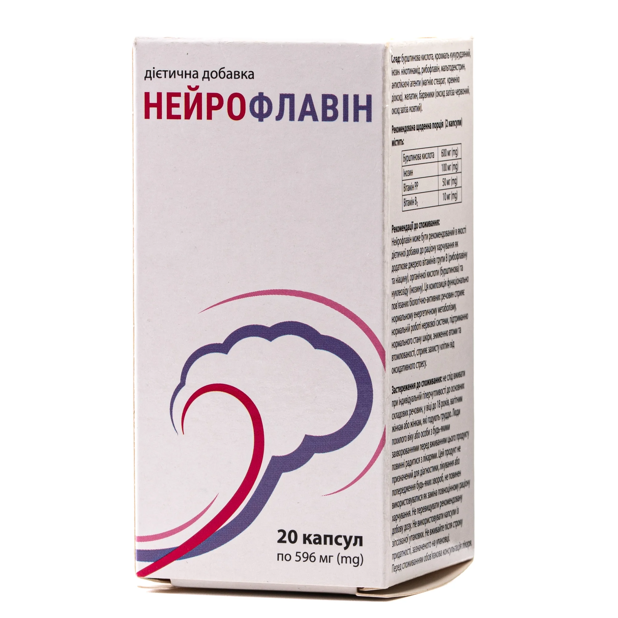 Нейрофлавін капсули, 20 шт.