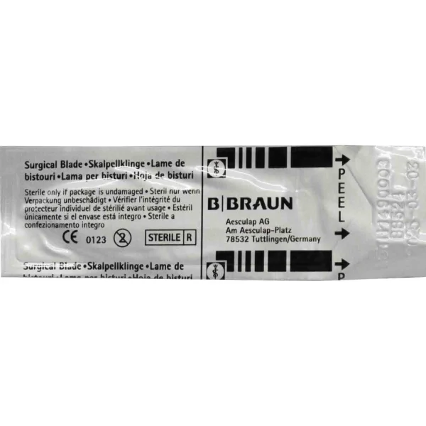 Лезо для скальпеля BB524 карбонове, одноразове, стерильне, розмір 24 - Б.Браун (B.Braun)