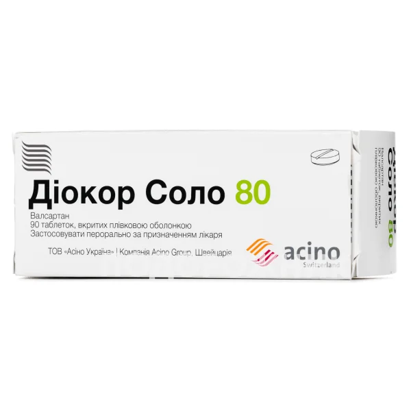 Діокор Соло таблетки по 80 мг, 90 шт.