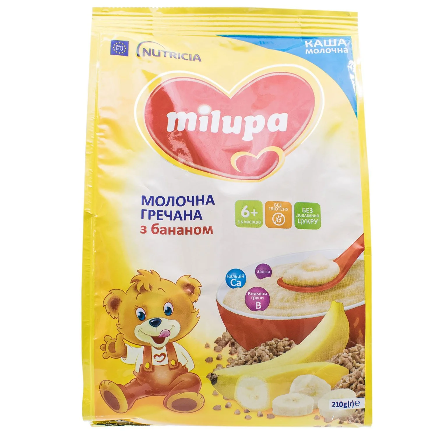 Суха молочна каша Milupa (Мілупа) гречана з бананом, від 6 місяців, 210 г