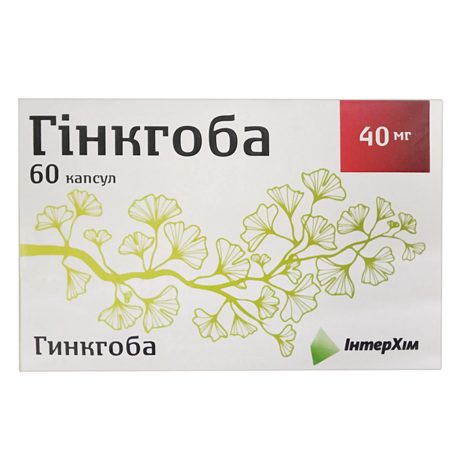 Гінкгоба капсули по 40 мг, 60 шт.