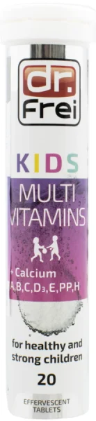 Витамины Dr. Frei Kids Мультивитамин + Кальций таблетки шипучие, 20 шт.