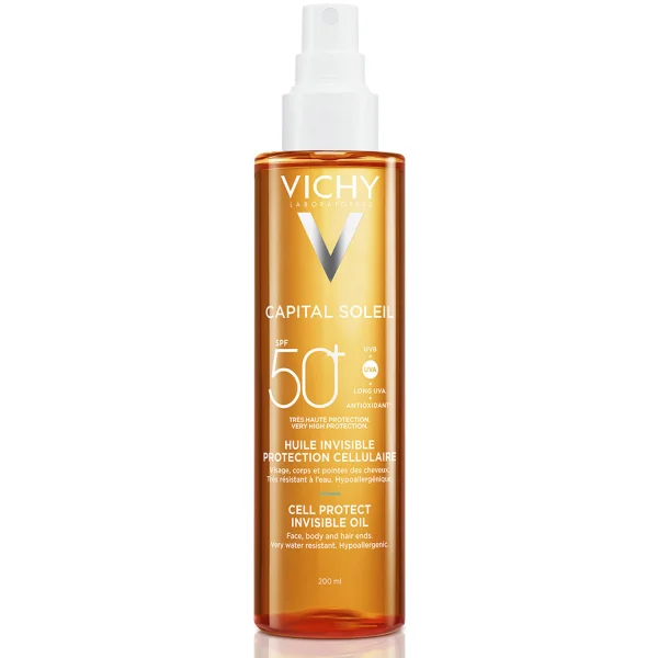 Сонцезахисна олія для обличчя і тіла Vichy (Віши) Capital Soleil водостійка SPF50, 200 мл
