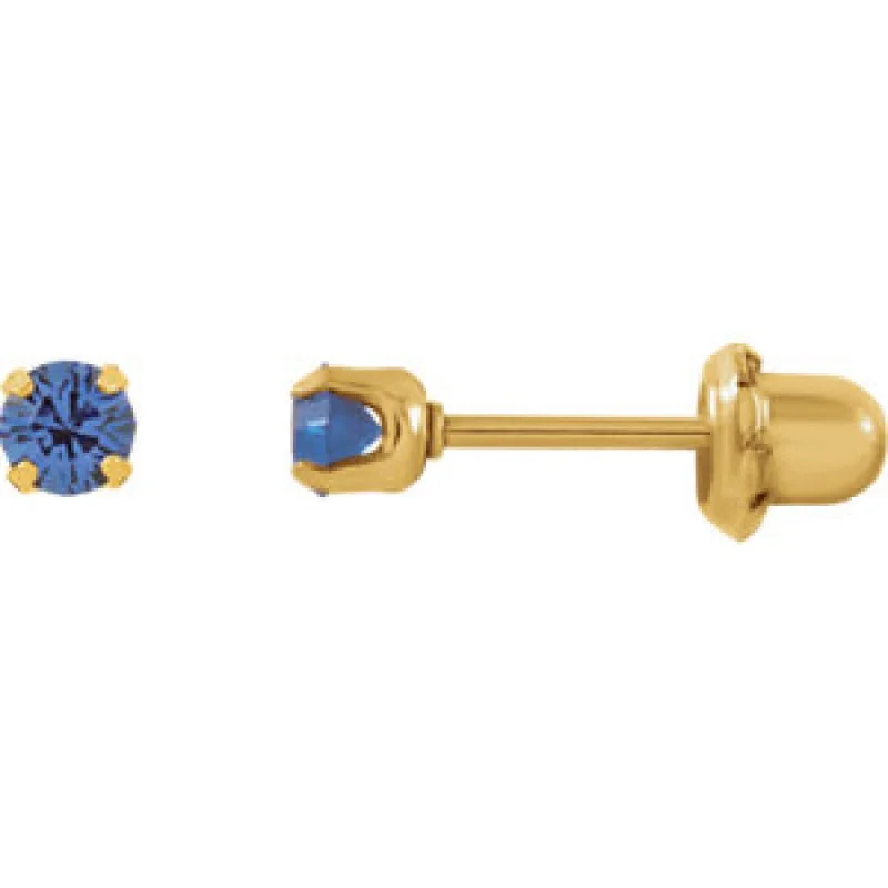 Сережки Інвернес (Inverness) Tiffany Sapphire 3 мм, Gold 24K, IN089.200, 1 пара