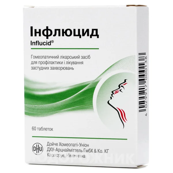 Інфлюцид таблетки для лікування застудних захворювань, 60 шт.