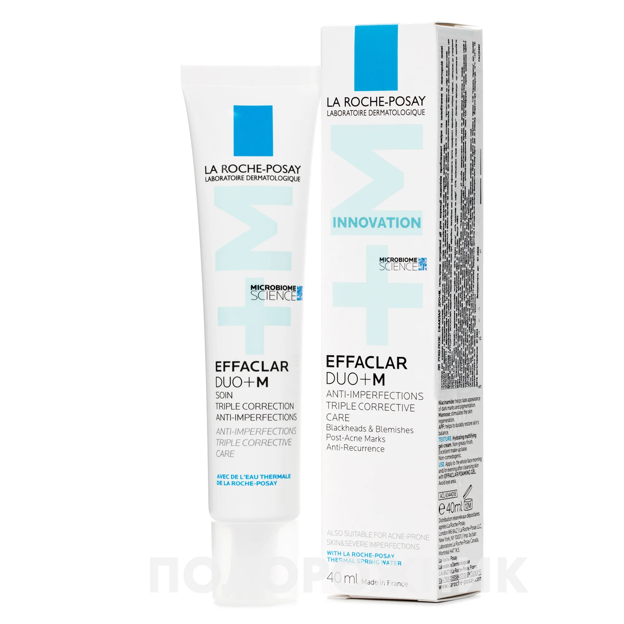La Roche-Posay (Ля Рош-Позе) Effaclar Duo+ засіб комплексної дії для жирної проблемної шкіри, SPF30, 40 мл