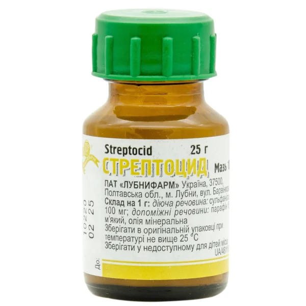 Стрептоцид мазь 10%, 25 г - Лубнифарм