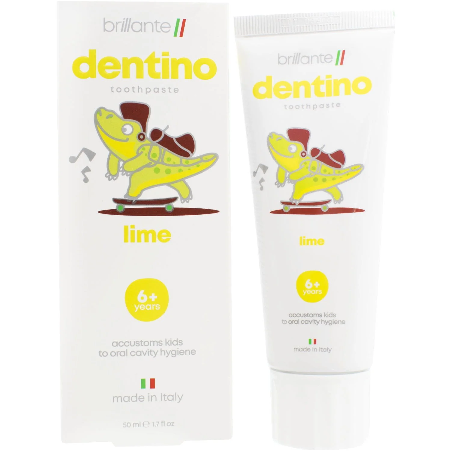Зубна паста-гель Брілянте Дентіно Лайм Джуніор (Brillante Dentino Lime Junior) від 6 років, 50 мл