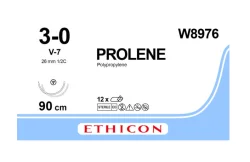 Пролен (Prolene) 3 колючо-ріжуча блакитний Tapercut 2*26 мм, 1/2 кола, 90см W8976, 1 шт.