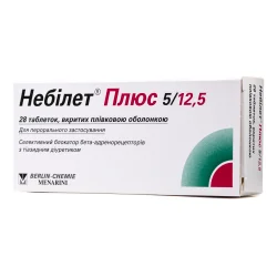 Небилет Плюс таблетки по 5 мг/12,5 мг, 28 шт.