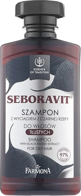 Шампунь Себоравіт (Seboravit) для жирного волосся з чорною редькою, 330 мл