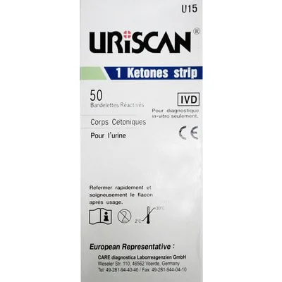 Тест-смужки Уріскан (Uriscan) U15 для визначення кетонів в сечі, 50 шт.