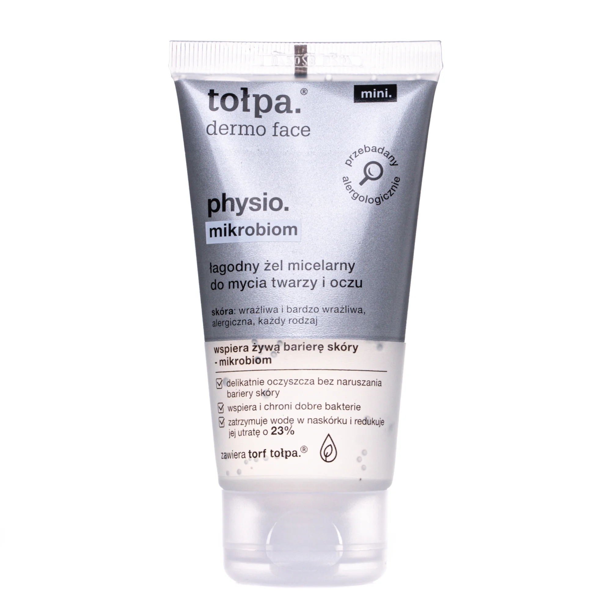 Міцелярний гель Tolpa (Толпа) Dermo Face Physio Mikrobiom для вмивання обличчя та очей, міні, 75 мл