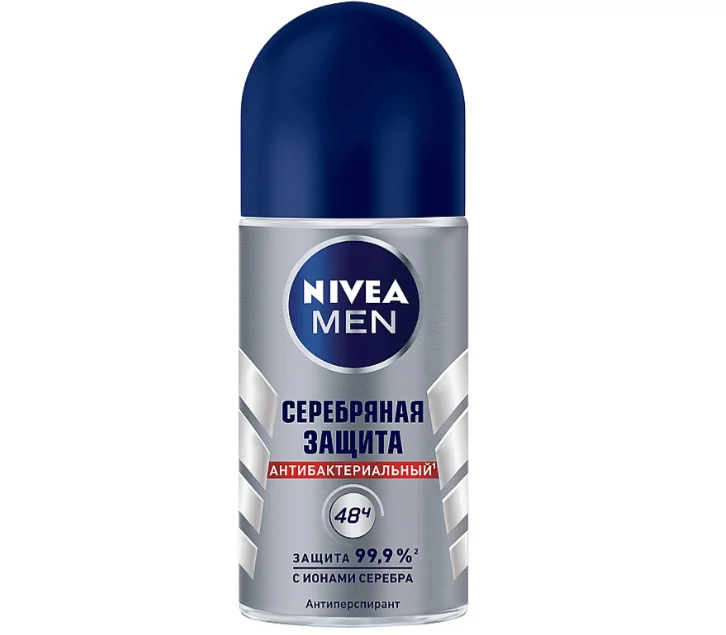 Дезодорант кульковий для чоловіків Нівеа (Nivea) Срібний захист, 50 мл