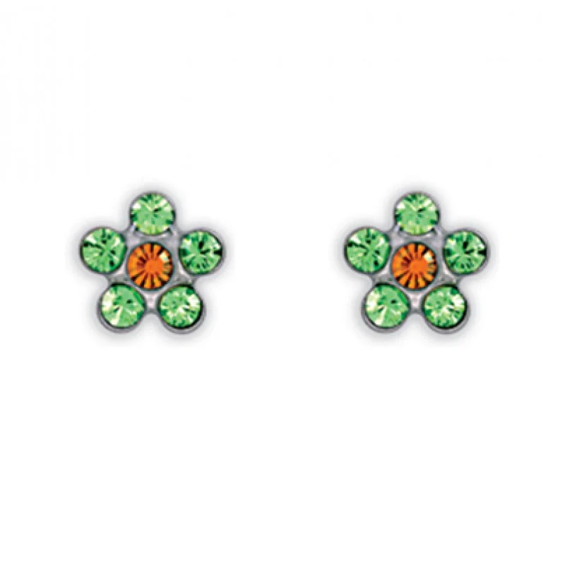 Сережки Invernes (Інвернес) Flover Peridot 5 мм Стіл IN802.200, 1 пара